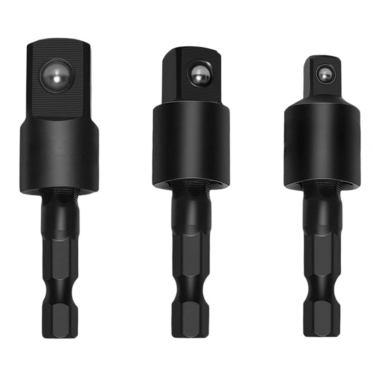 Serplex 3Pcs Flexible Socket Adapters for Power Drill 3 Sizes Universal Adapter Hex Handle to Square Head Socket Adapters 360 Degree Rotary Socket Converter Adapter Connect Rod Tool, 1/4 Serplex 3Pcs Flexible Socket Adapters for Power Drill 3 Sizes Universal Adapter Hex Handle to Square Head Socket Adapters 360 Degree Rotary Socket Converter Adapter Connect Rod Tool, 1/4